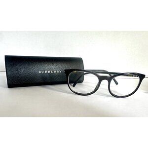 Burberry BE2266 Eyeglasses Frames Only Matte Black Blue Horns Pristine Case